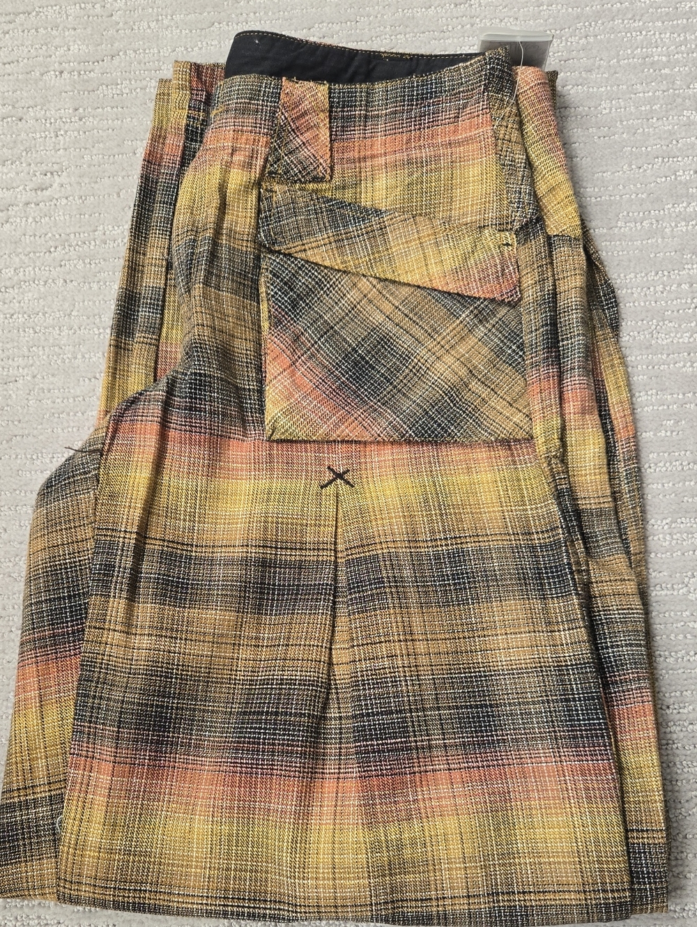 Women Yellow Plaid Dress Pants